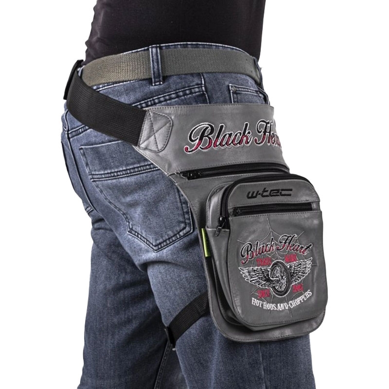 Black Heart Wings Oberschenkeltasche grau