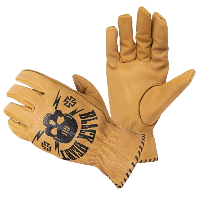 Chopper-Handschuhe Black Heart Skull Handschuhe braun