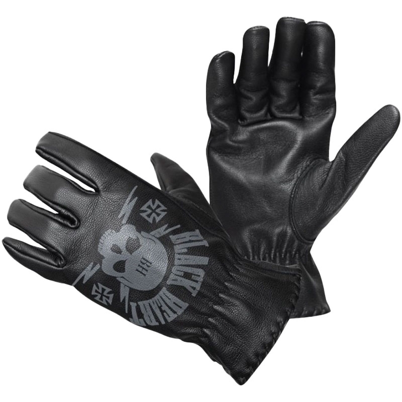 Chopper-Handschuhe Black Heart Skull Handschuhe schwarz