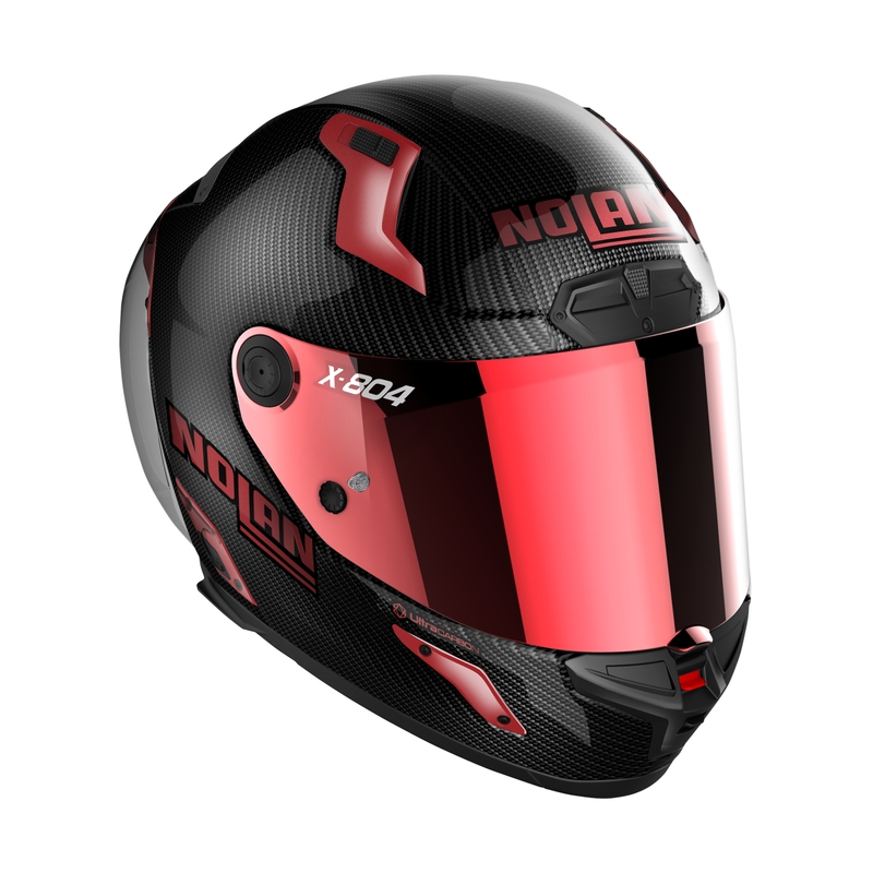 Integraler Motorradhelm Nolan X-804 RS Ultra Carbon Iridium Edition schwarz-rot
