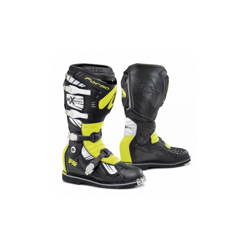 Forma Terrain TX schwarz-weiß-fluo gelb Motorradstiefel Ausverkauf