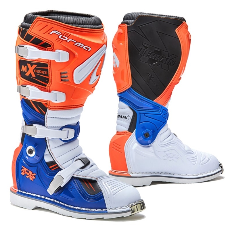 Forma Terrain TX Motorradstiefel orange-weiß-blau Ausverkauf