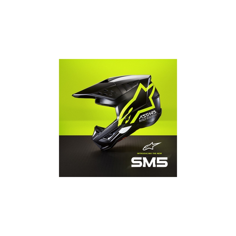 Alpinestars S-M5 Compass Motocross-Helm schwarz-fluo gelb
