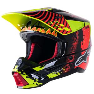 Motocross-Helm Alpinestars S-M5 Solar Flare fluo gelb-fluo rot-schwarz