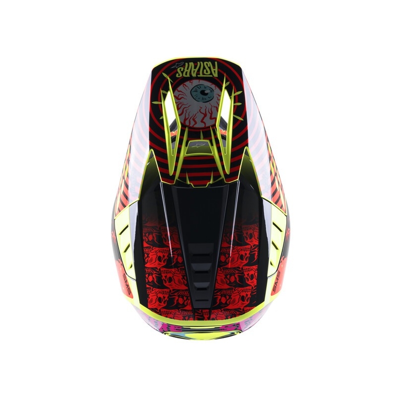 Motocross-Helm Alpinestars S-M5 Solar Flare fluo gelb-fluo rot-schwarz