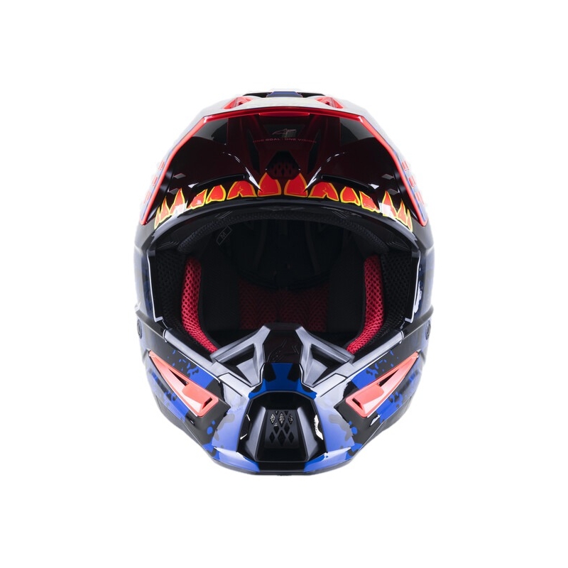 Alpinestars S-M5 Solar Flare Motocross-Helm Schwarz-Blau-Fluo Rot-Fluo Gelb Ausverkauf