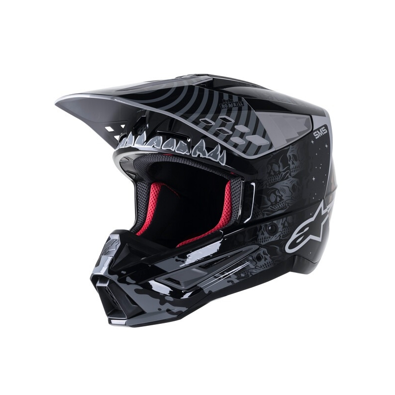 Alpinestars S-M5 Solar Flare Motocross-Helm schwarz-grau Ausverkauf