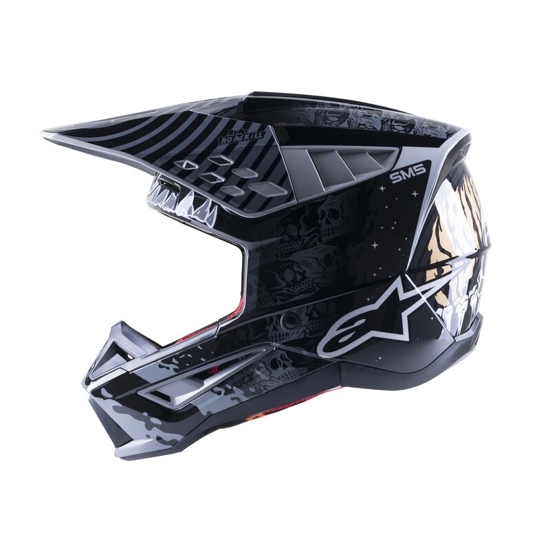 Alpinestars S-M5 Solar Flare Motocross-Helm schwarz-grau Ausverkauf