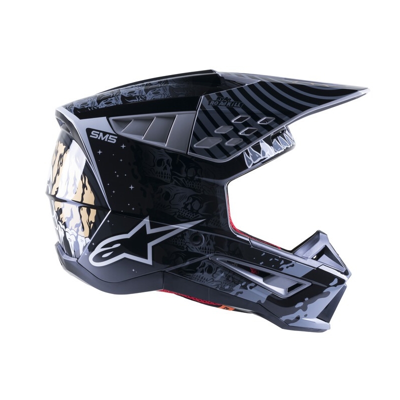 Alpinestars S-M5 Solar Flare Motocross-Helm schwarz-grau Ausverkauf