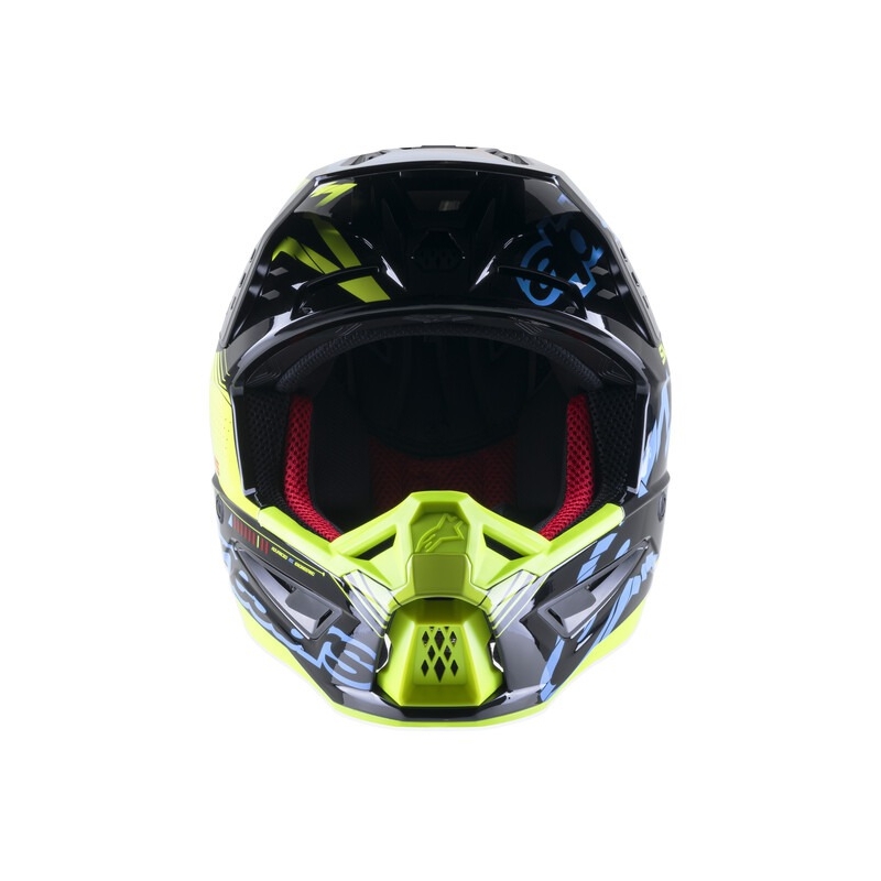 Motocross-Helm Alpinestars S-M5 Action fluo gelb-schwarz-blau-dunkelrot