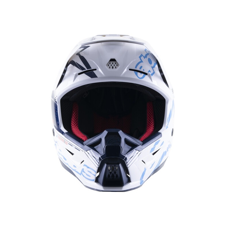 Alpinestars S-M5 Action Motocross-Helm weiß-blau-schwarz-dunkelrot