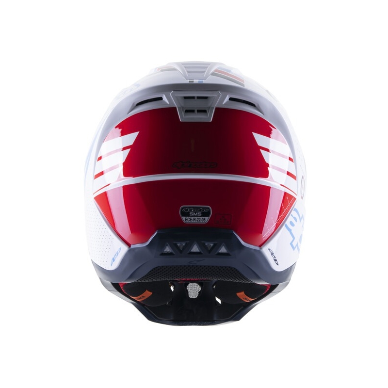 Alpinestars S-M5 Action Motocross-Helm weiß-blau-schwarz-dunkelrot