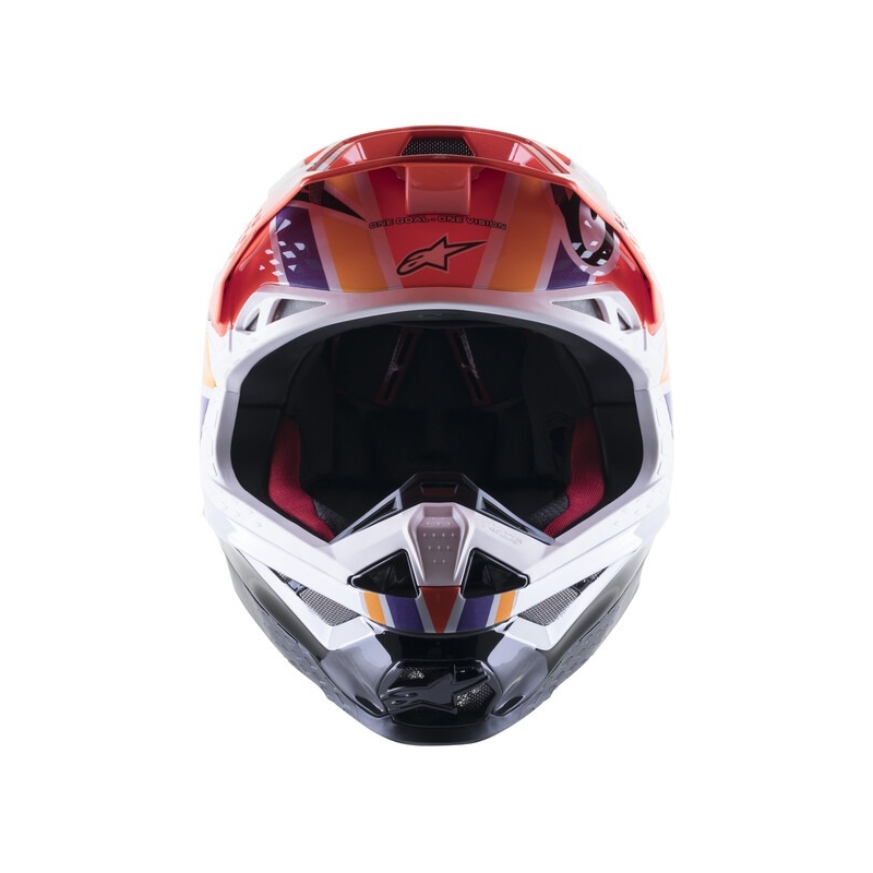 Alpinestars Supertech S-M10 Motocross-Helm Troy Lee Designs Edition Orange-Gelb-Lila-Weiß Schwarz