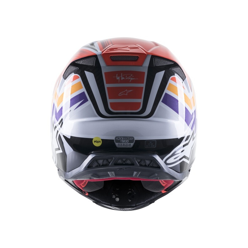 Alpinestars Supertech S-M10 Motocross-Helm Troy Lee Designs Edition Orange-Gelb-Lila-Weiß Schwarz
