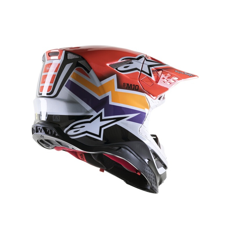 Alpinestars Supertech S-M10 Motocross-Helm Troy Lee Designs Edition Orange-Gelb-Lila-Weiß Schwarz
