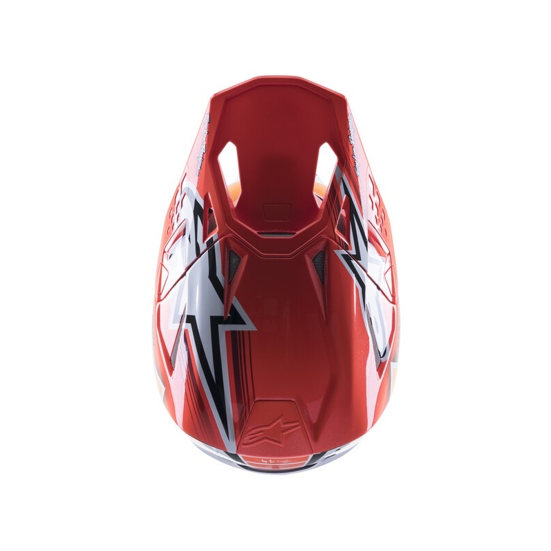 Alpinestars Supertech S-M10 Motocross-Helm Troy Lee Designs Edition Orange-Gelb-Lila-Weiß Schwarz