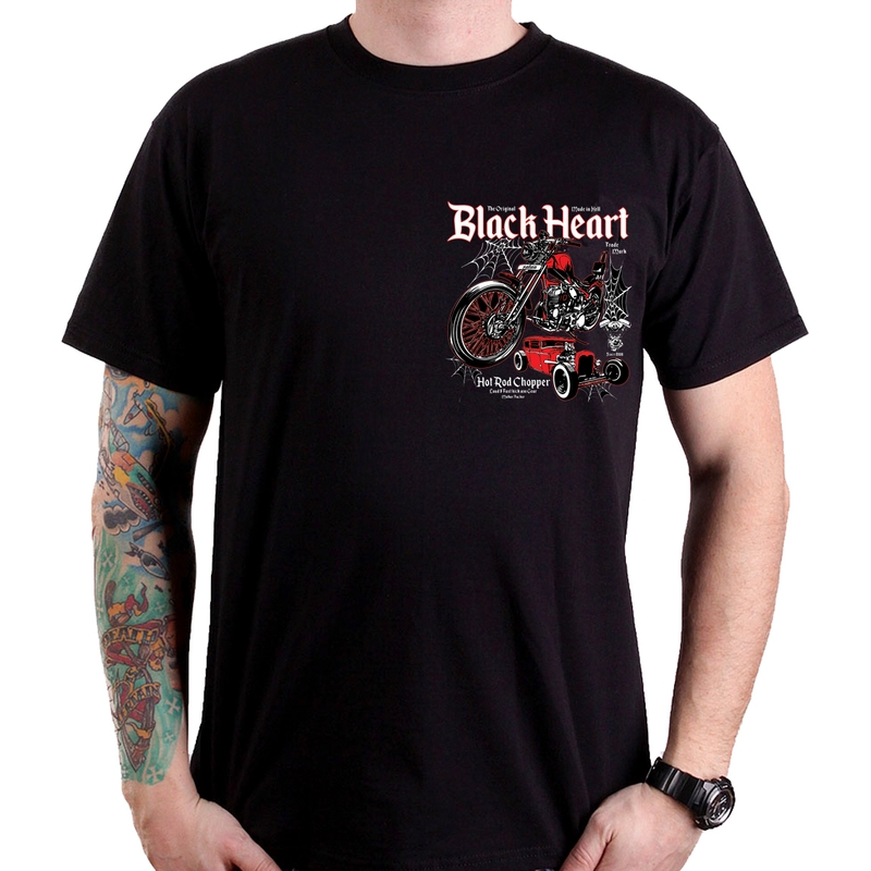 Herren-T-Shirt Schwarzes Herz Hot Rod Chopper Ausverkauf