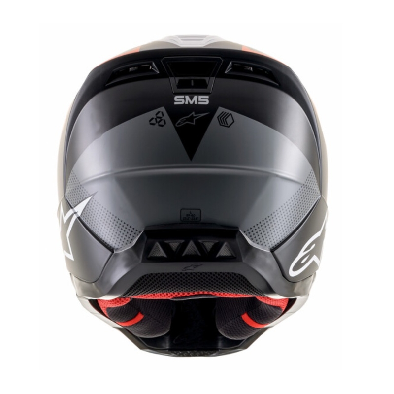 Motocross-Helm Alpinestars S-M5 Rayon schwarz-weiß-fluo orange matt