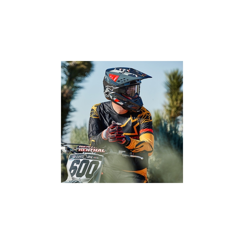 Motocross-Helm Alpinestars S-M5 Rover Anthrazit-Fluorot-Tarngrau