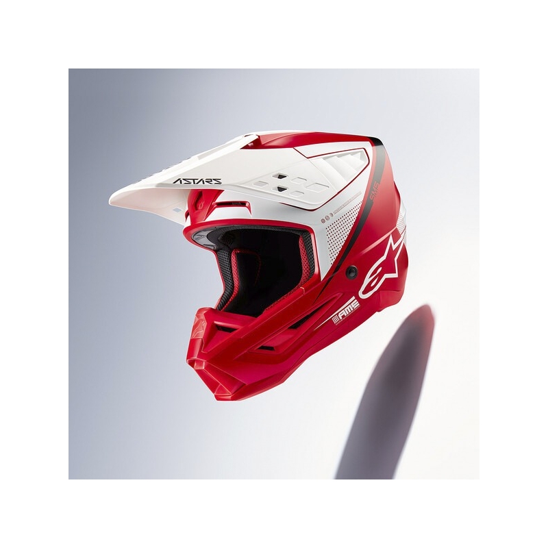 Motocross-Helm Alpinestars S-M5 Rayon rot-weiß-schwarz matt