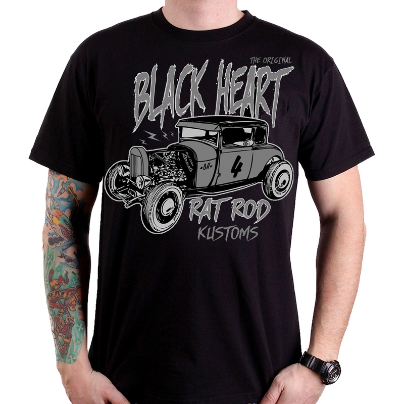 Herren-T-Shirt Schwarzes Herz Rat Rod Kustom Ausverkauf