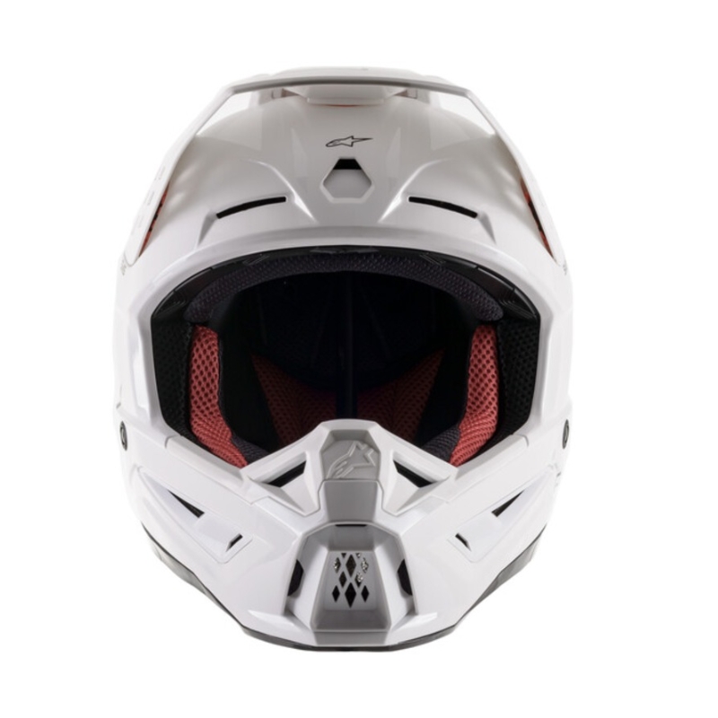 Alpinestars S-M5 Solid weiß glänzender Motocross-Helm