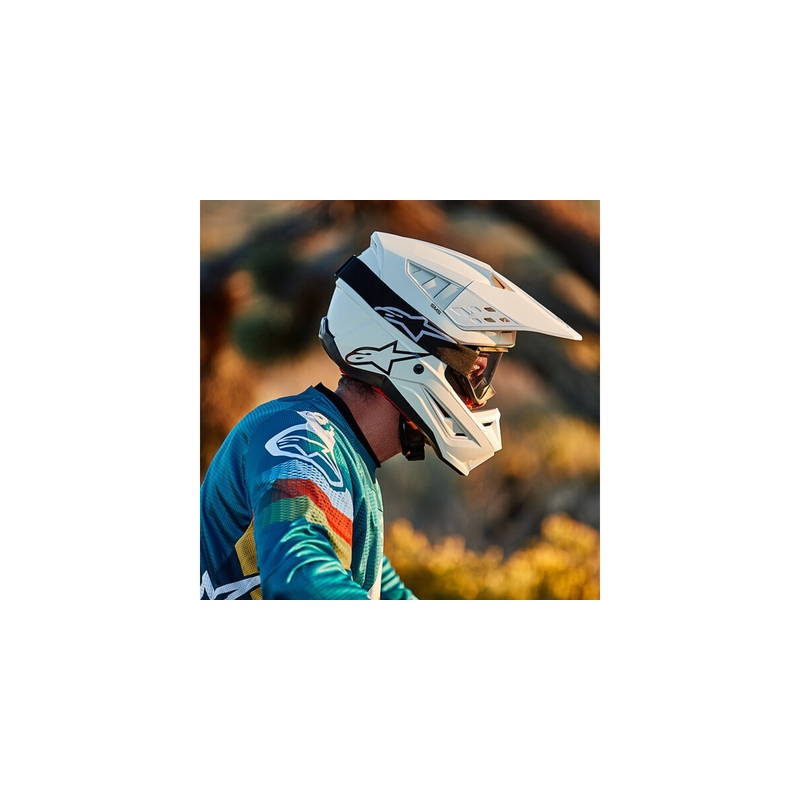 Alpinestars S-M5 Solid weiß glänzender Motocross-Helm