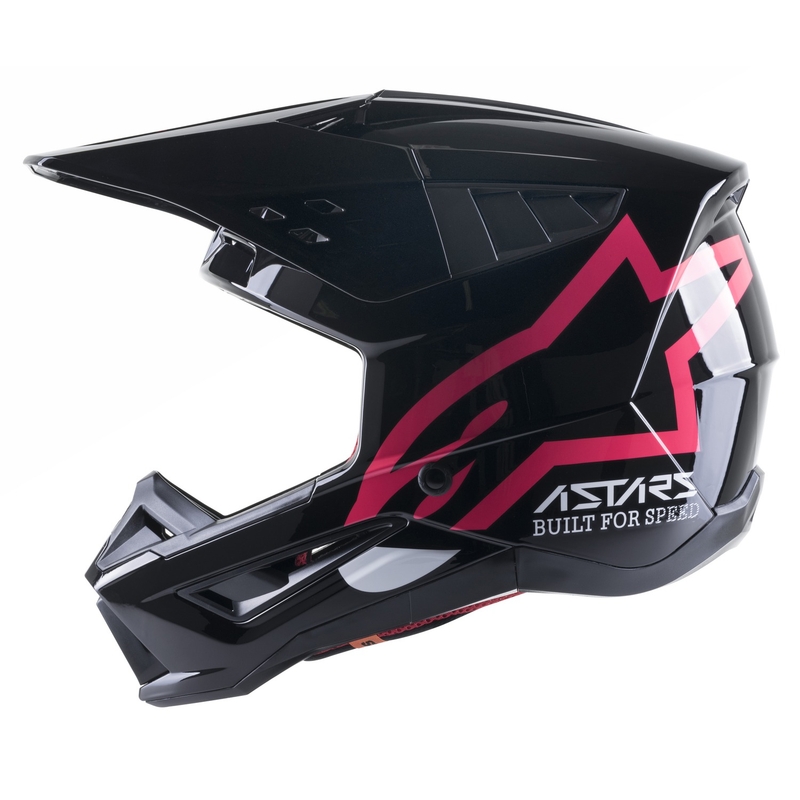 Alpinestars S-M5 Compass Motocross-Helm schwarz-rosa