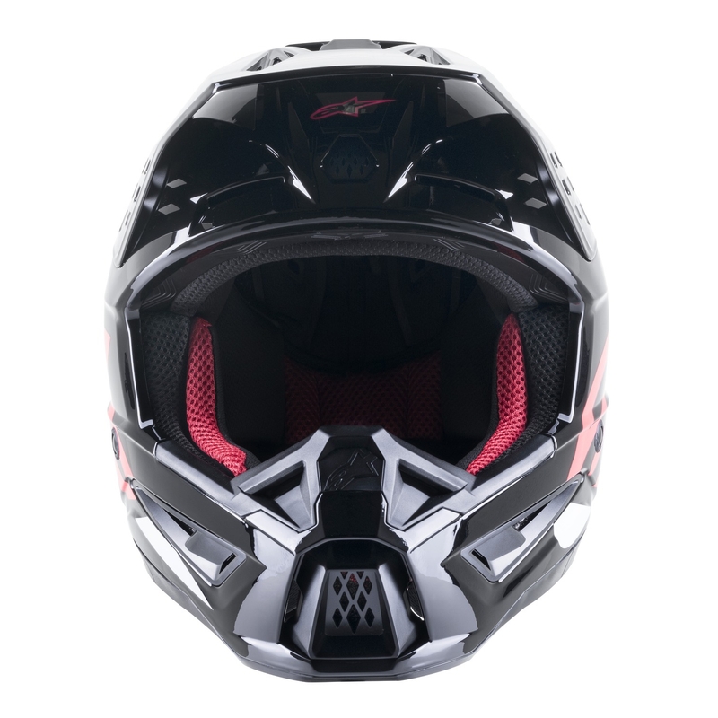 Alpinestars S-M5 Compass Motocross-Helm schwarz-rosa