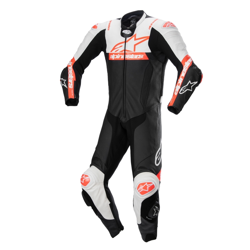 Alpinestars Missile 2 Ward Ledermotorradanzug schwarz-weiß-fluorot