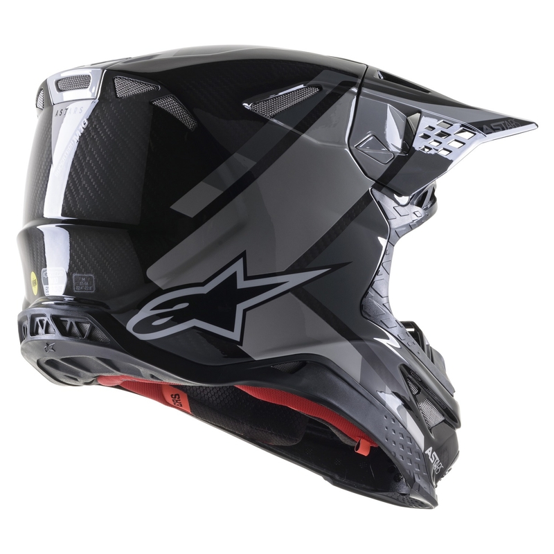 Alpinestars S-M10 Carbon Meta2 Motocross-Helm schwarz-grau glänzend