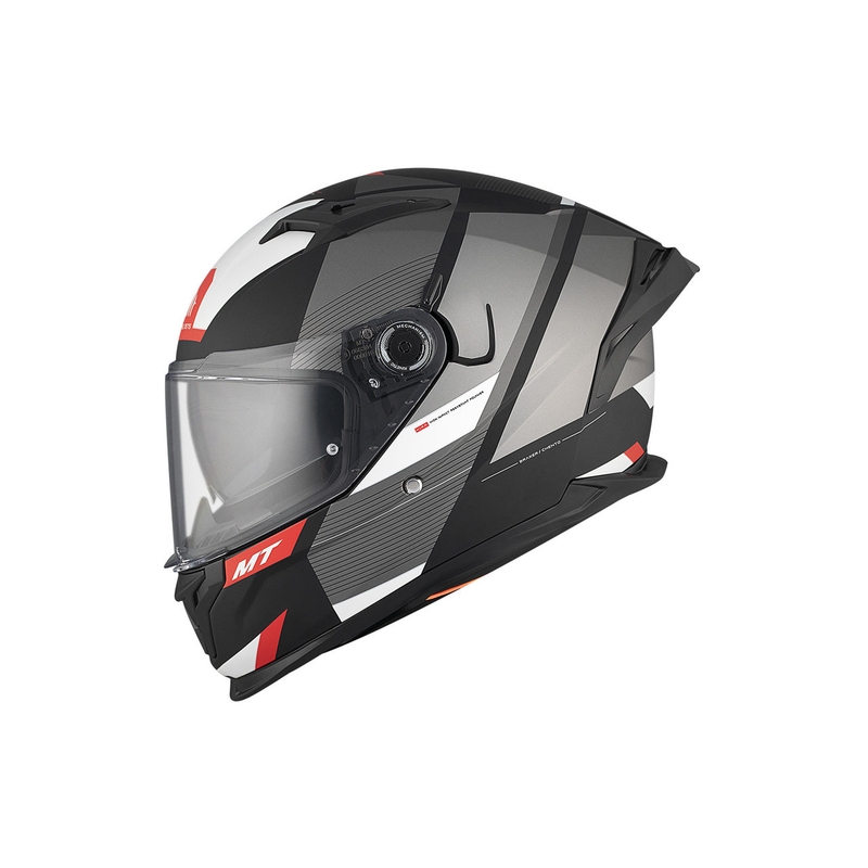 Integrierter Motorradhelm MT BRAKER SV Chento BO mattschwarz-grau-weiß