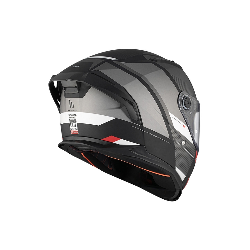 Integrierter Motorradhelm MT BRAKER SV Chento BO mattschwarz-grau-weiß