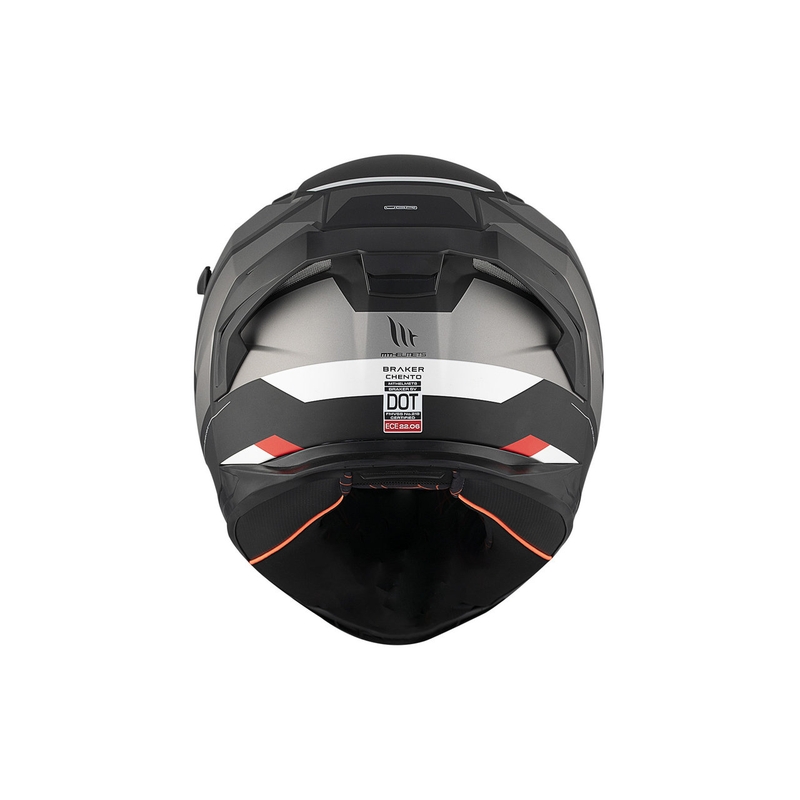 Integrierter Motorradhelm MT BRAKER SV Chento BO mattschwarz-grau-weiß