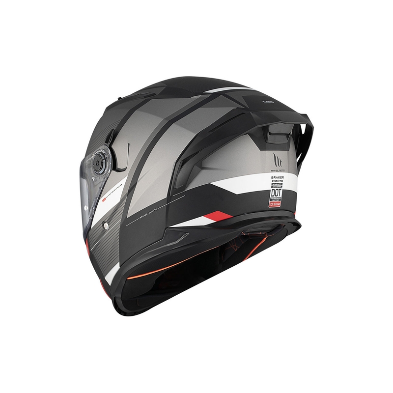 Integrierter Motorradhelm MT BRAKER SV Chento BO mattschwarz-grau-weiß