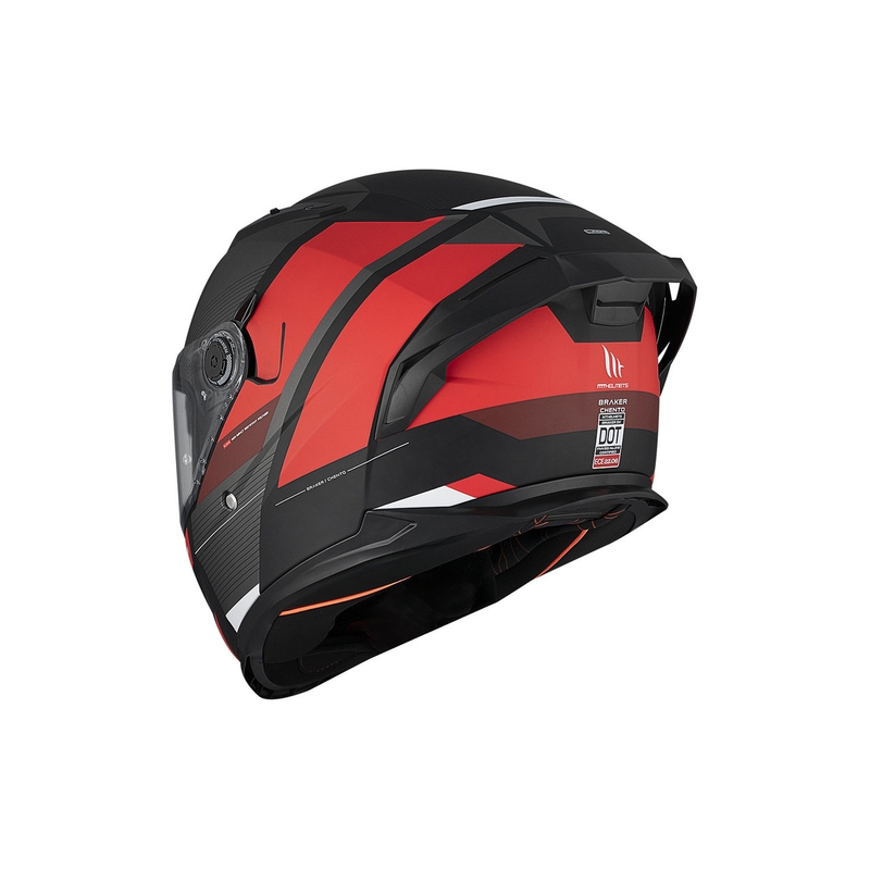Integrierter Motorradhelm MT BRAKER SV Chento B5 mattschwarz-grau-rot