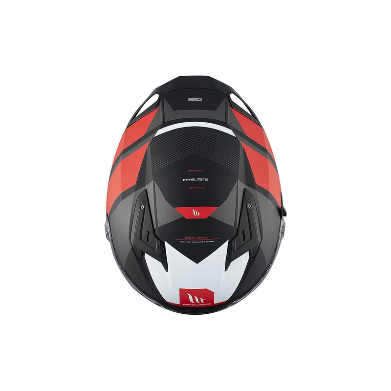 Integrierter Motorradhelm MT BRAKER SV Chento B5 mattschwarz-grau-rot