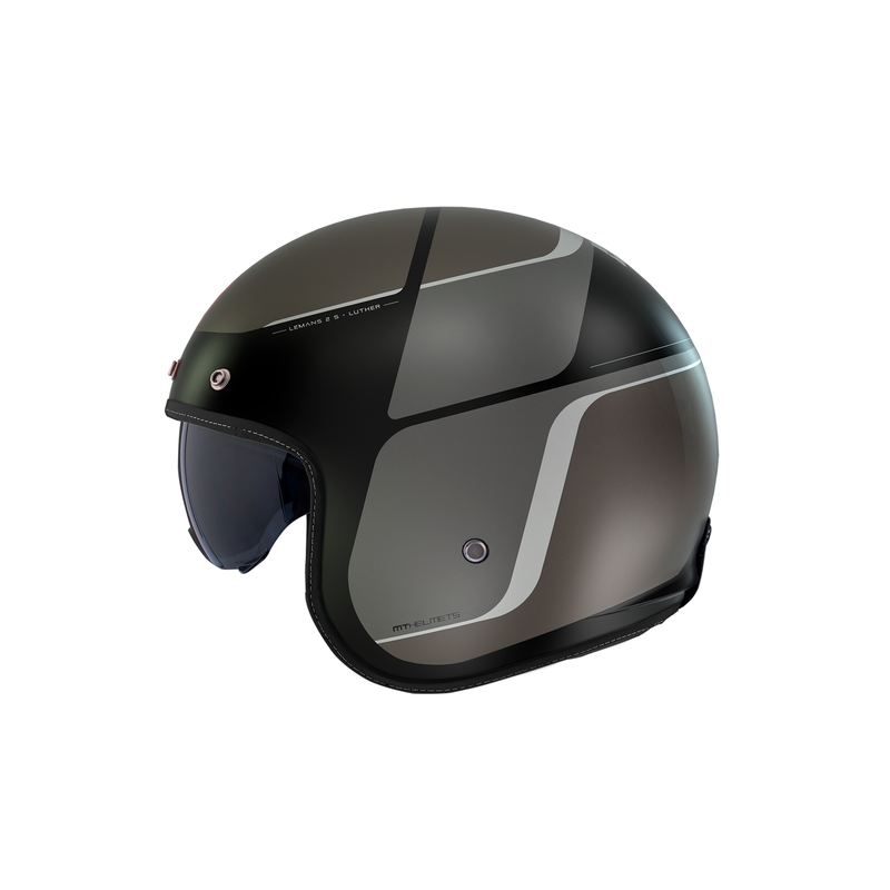 Offener Motorradhelm MT Le Mans 2 SV Luther mattschwarz-grau