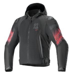 Alpinestars Zaca Air Venom Wasserdichte Motorradjacke Schwarz/Fluo Rot