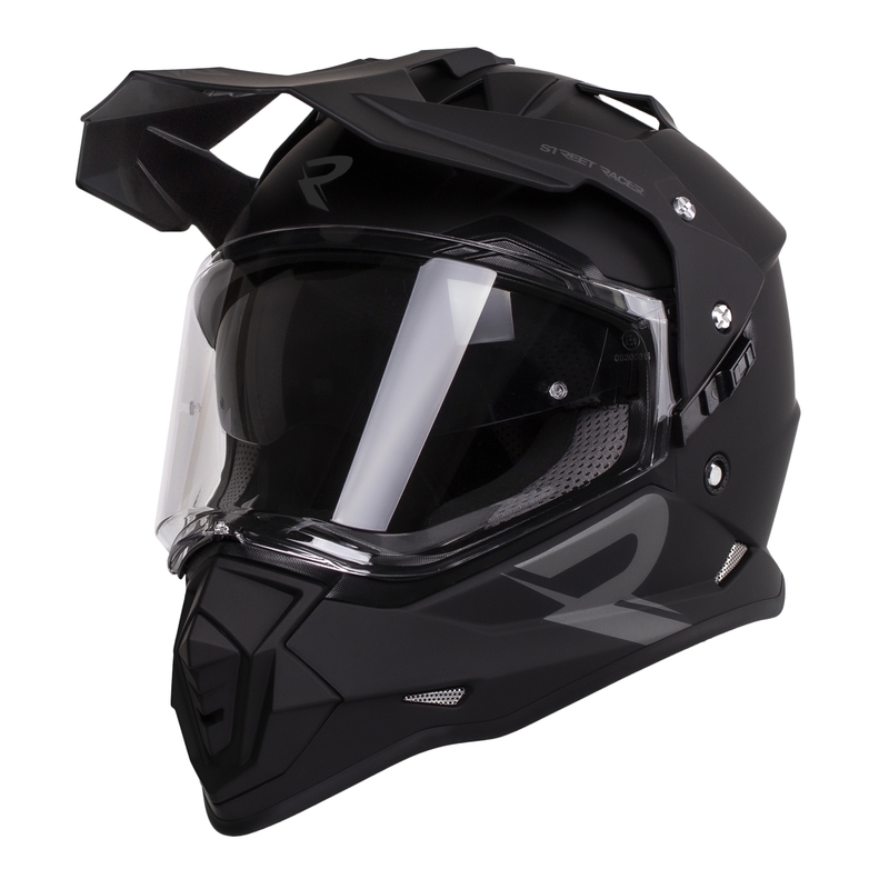 Enduro-Helm Street Racer Tracker schwarz matt - II. Qualität