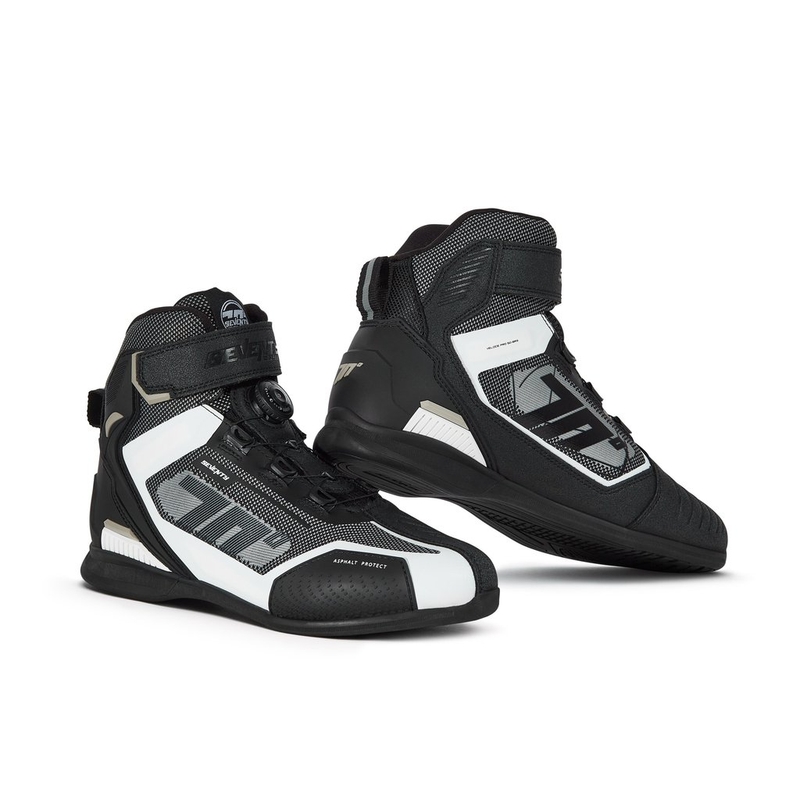 Motorradstiefel SEVENTY DEGREES SD-BR3 Veloce PRO schwarz-weiß