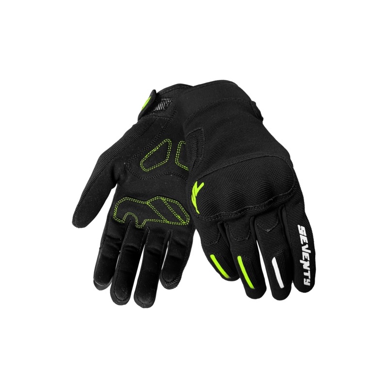 Motorradhandschuhe Seventy Degrees SD-C40 Asphalt schwarz-fluo gelb