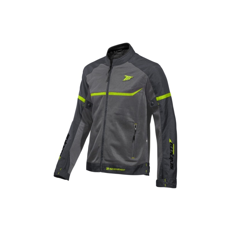 Motorradjacke SEVENTY DEGREES SD-JR30.1 Mojavegrau-Fluogelb
