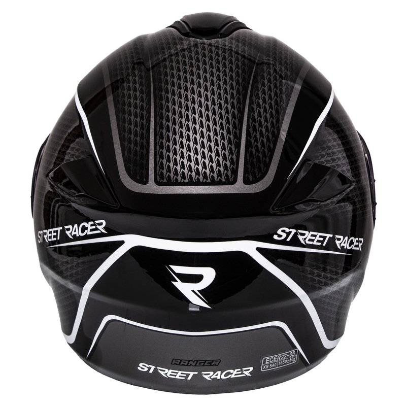 Klappbarer Motorradhelm Street Racer Ranger schwarz-weiß - II. Qualität