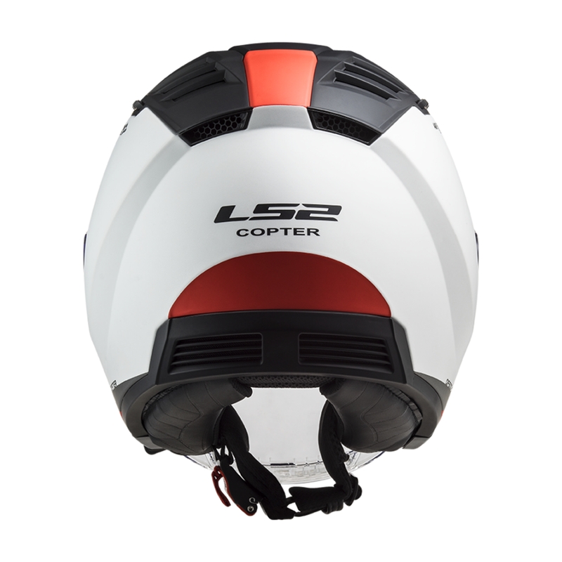 Offener Motorradhelm LS2 OF600 Copter II Urbane 06 weiß-rot - II. Qualität