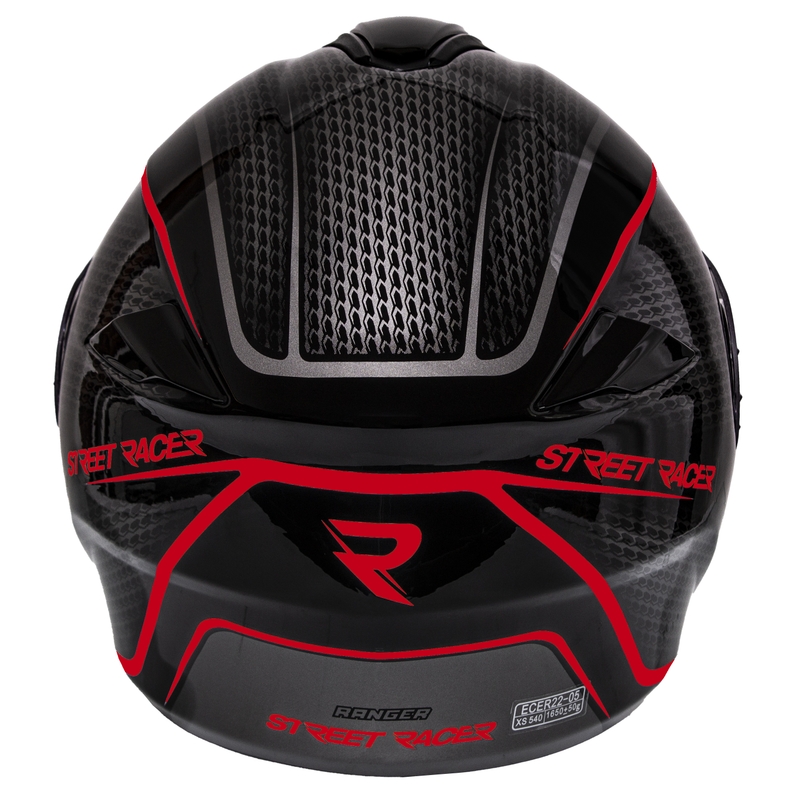 Klappbarer Motorradhelm Street Racer Ranger schwarz-rot - II. Qualität