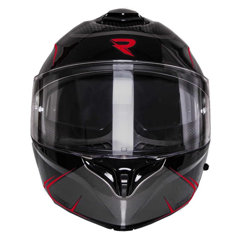 Klappbarer Motorradhelm Street Racer Ranger schwarz-rot - II. Qualität