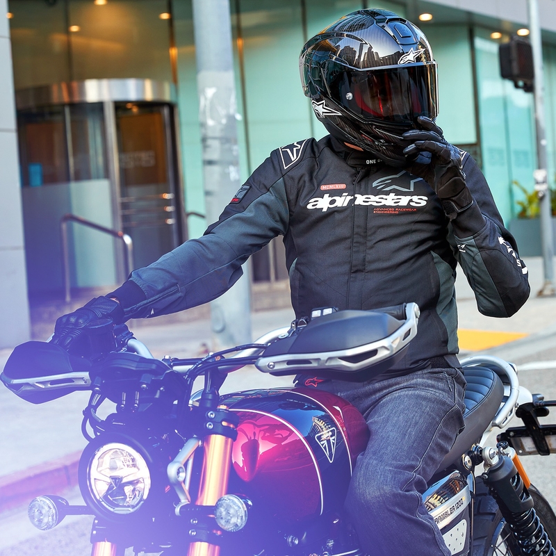 Alpinestars Monza Sport Motorradjacke Schwarz-Grau-Rot-Weiß