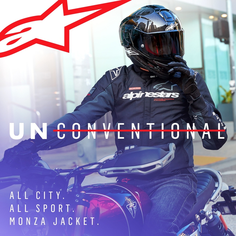 Alpinestars Monza Sport Motorradjacke Schwarz-Grau-Rot-Weiß