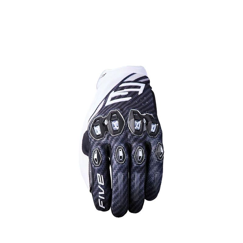 Motorradhandschuhe Five Stunt Evo2 Faser schwarz-weiß